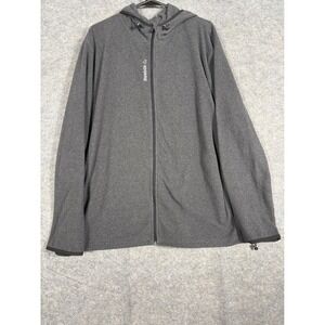 Reebok Womens Gray Fleece Hoodie Full Zip Athletic‎ Jacket 2XL